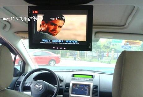马自达5加装导航一体机及吸顶显示器